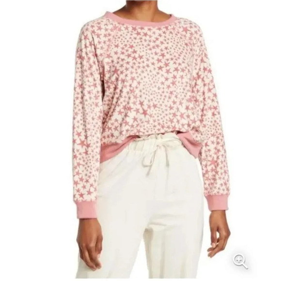 L*space Star Print Stars Align pink with cream XS NWT - Picture 1 of 5